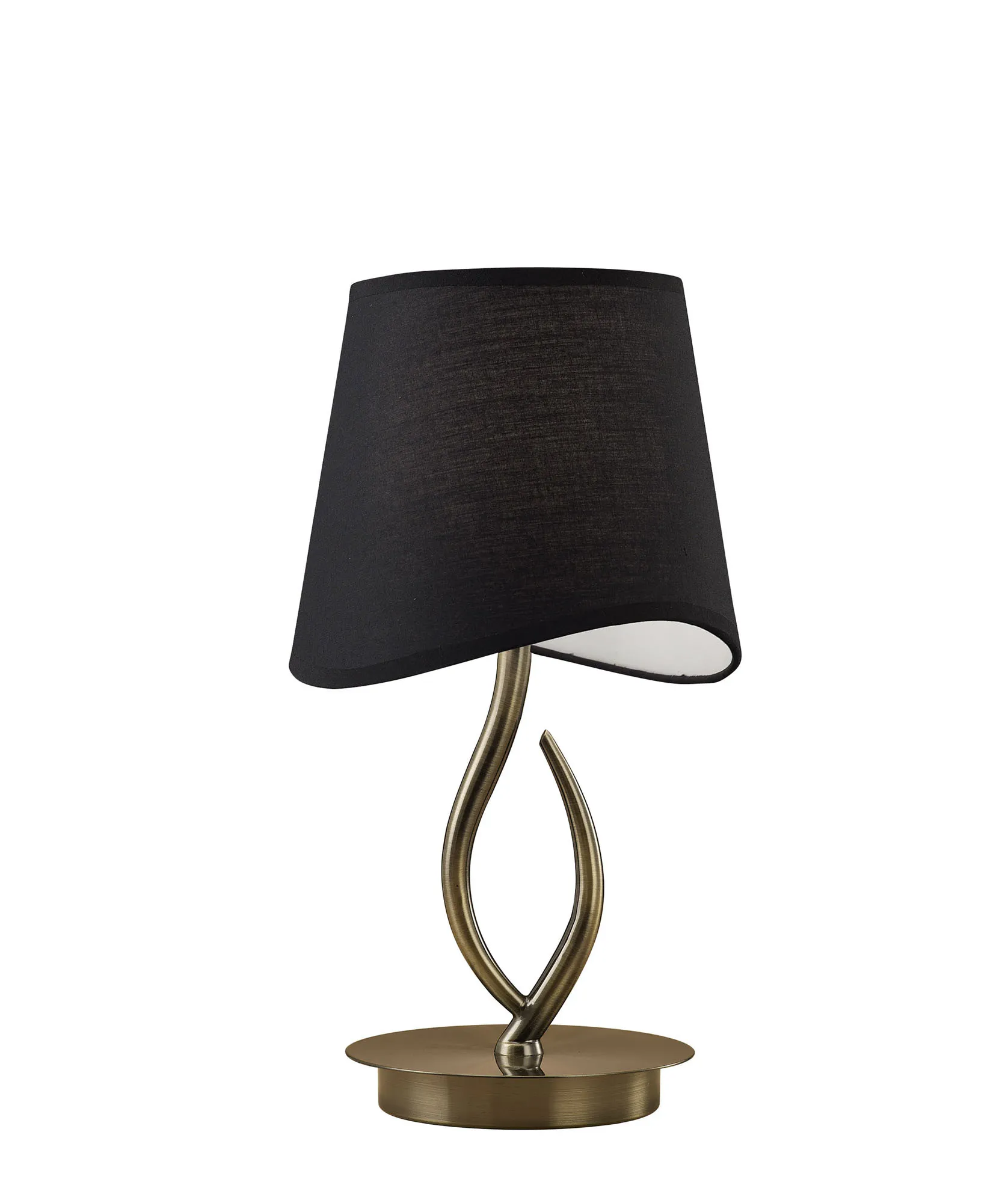 Ninette Antique Brass-Black Table Lamps Mantra Shaded Table Lamps